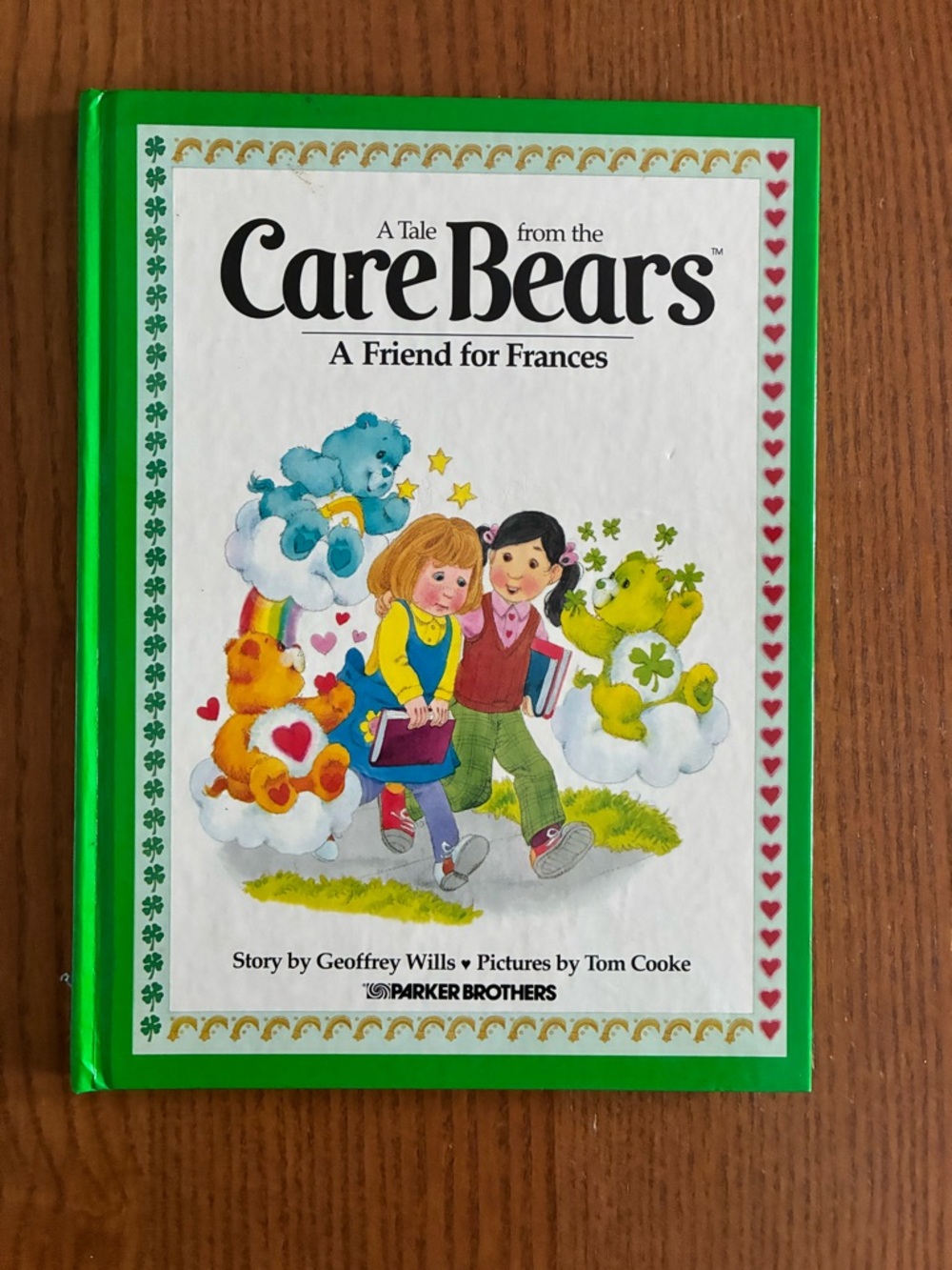 Vintage Care Bears Green and White Hardcover Book